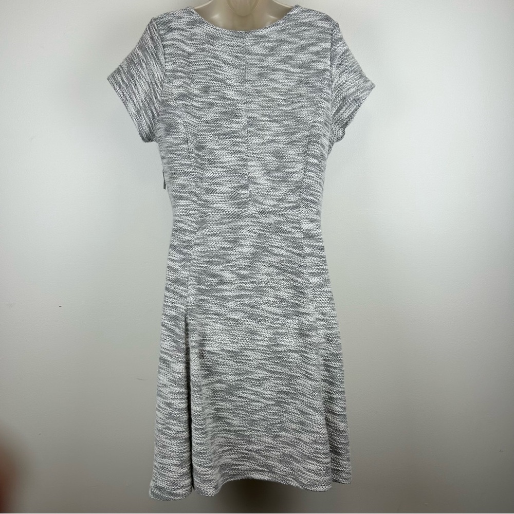 Old Navy Gray Knit Pullover Midi Dress sz L Soft Casual A-Line Office Church - Picture 3 of 11